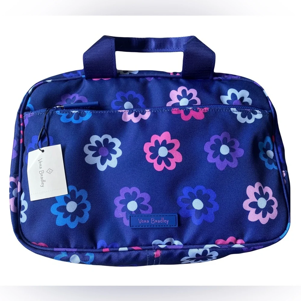 NWT New Ellie Floral Print Travel Organizer Vibrant Blue Pink Navy Purple Color